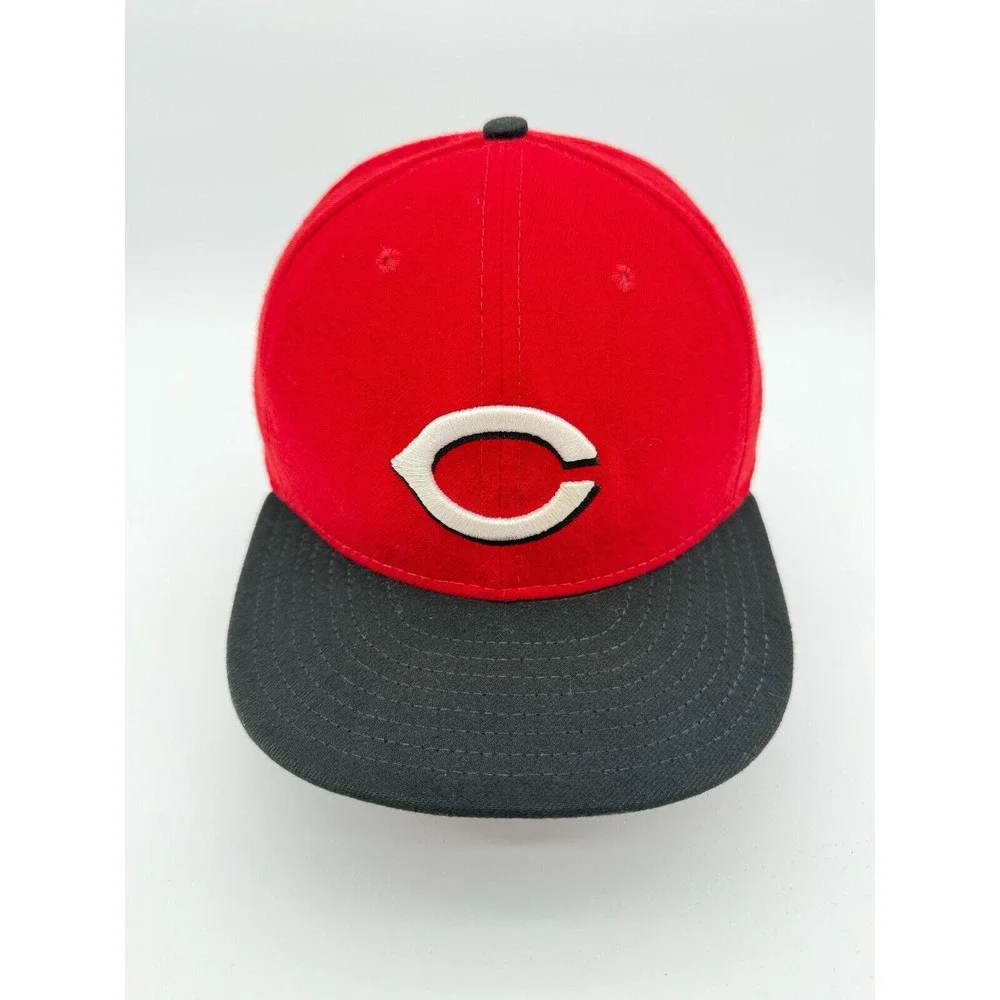 New Era 59FIFTY Cincinnati‎ Reds Baseball Cap Hat 8 Black Red Made in USA MLB